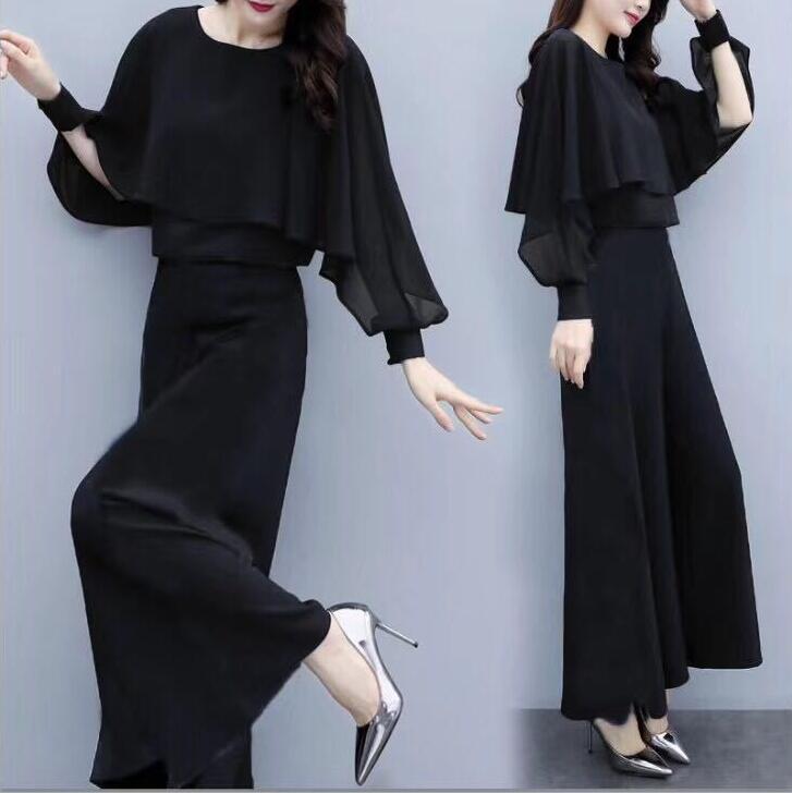 Casual Fashionable Wide Leg Pants Suit Women