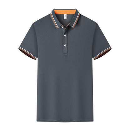 Polo Cotton Workwear With A Collar And Short Sleeves