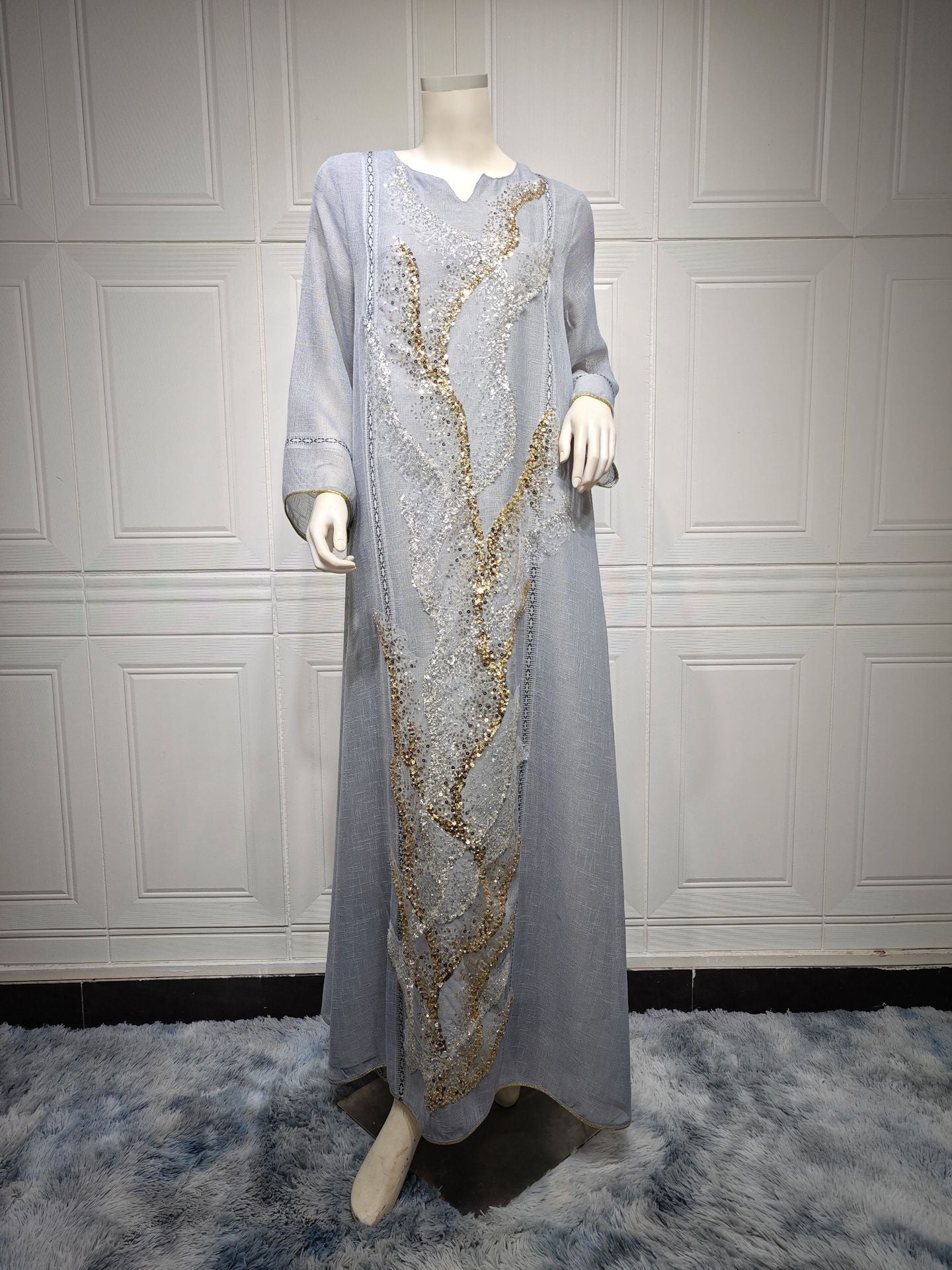 Muslim Robe Sequined Embroidery Dress