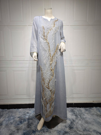Muslim Robe Sequined Embroidery Dress