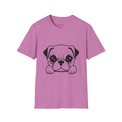 Cute Pug Face Design Cotton Blend T-Shirt for Men & Women
