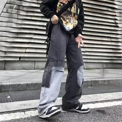 Men's All-match Gradient Loose Retro Harbour Style Ripped Jeans