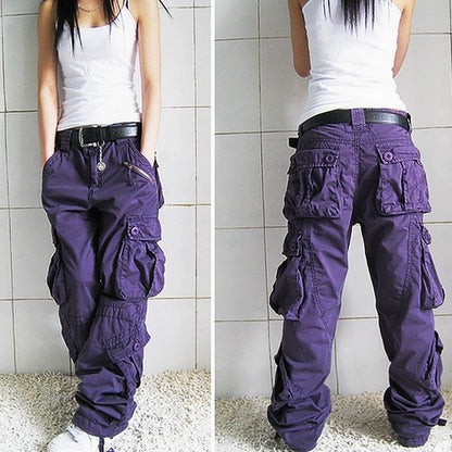 Womens Cargo Pants Hip Hop Trousers Loose Cargo Sweatpants