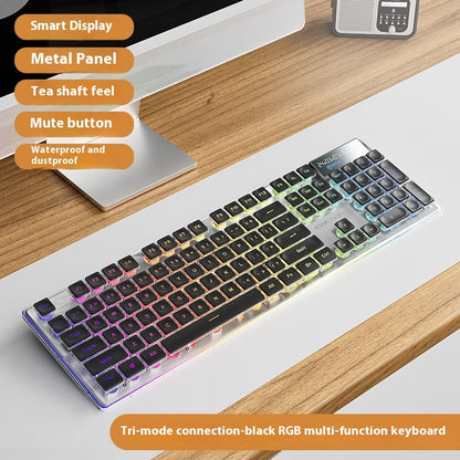 Prewalker V3 Wired Mute Keyboard Mouse Suit Mechanical Feeling Girls Office Typing Wireless Bluetooth Computer
