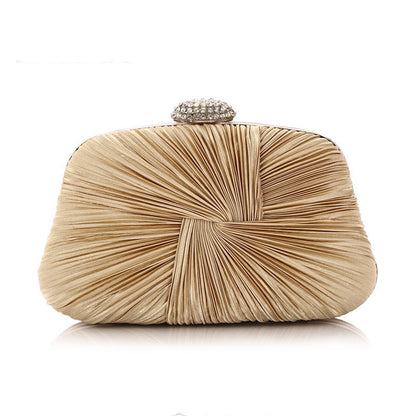 Hand Bag Folds Woven Banquet Handbag