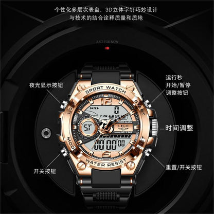 Dual Display Advanced Quartz Fashion Electronic Sports Watch