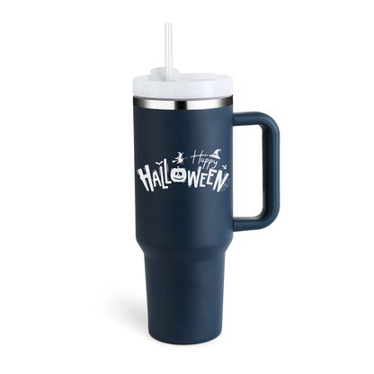 Tumbler with Handle & Straw – Stainless Steel Spill-Proof Travel Mug with Lid