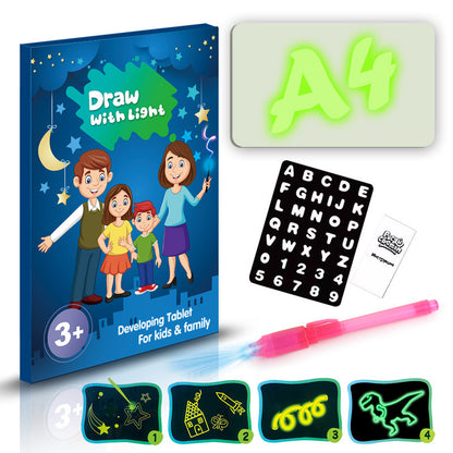 3D Magic Drawing Pad for Kids with 8 Light Effects | Reusable Educational Toy & Puzzle Board