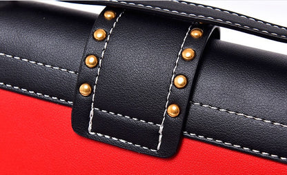 Women Fashion Pack Shoulder Bag with Metal Lion Head Crossbody Package