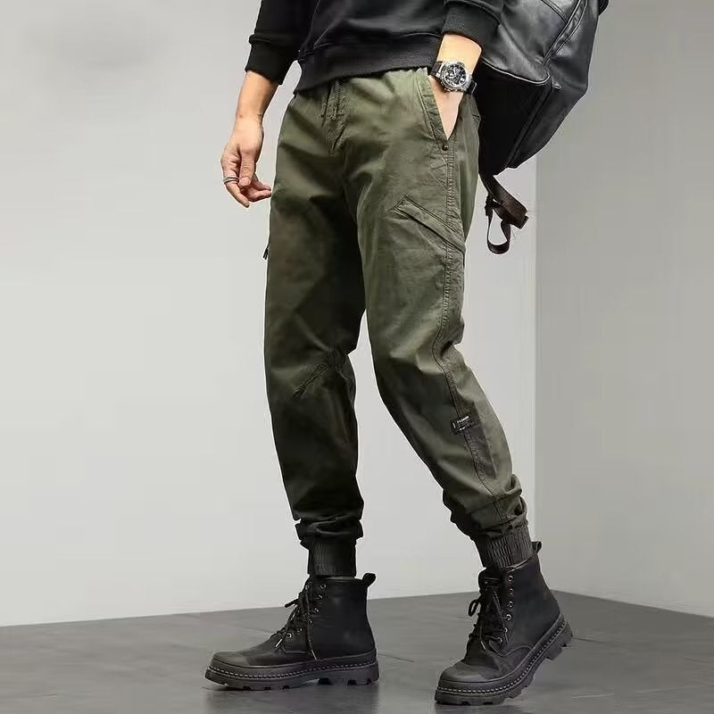 Ankle Banded Working Pants Casual Cropped Pants Loose Slim Fit Tapered Pants