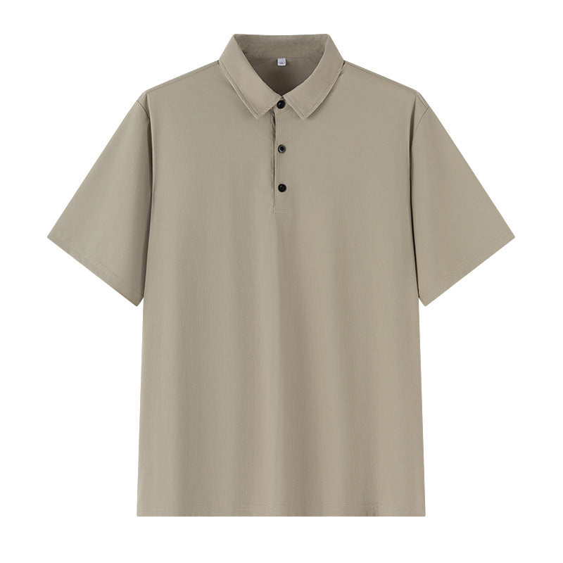 Plus Size Seamless Men Ice Silk Polo Shirt