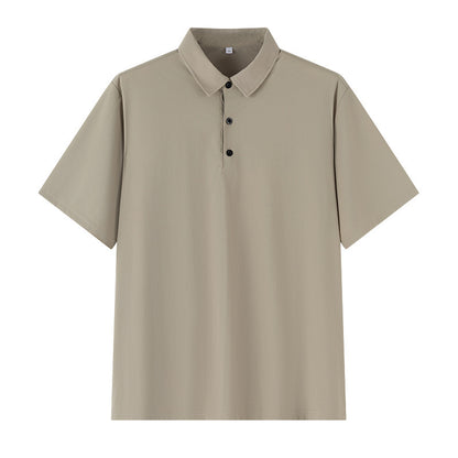 Plus Size Seamless Men Ice Silk Polo Shirt