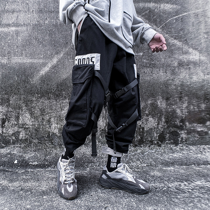 Casual Loose Straight Pants Men's Sports Beamed Pants