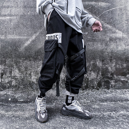 Casual Loose Straight Pants Men's Sports Beamed Pants