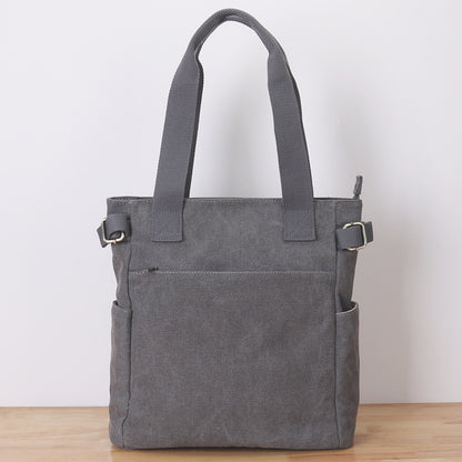 Casual Retro One-shoulder Hand-held Tote Canvas Bag For Women