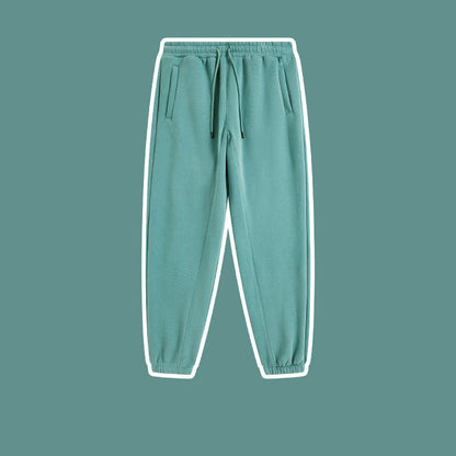 Men's Solid Color Casual Fleece Sweatpants American Fashion Brand