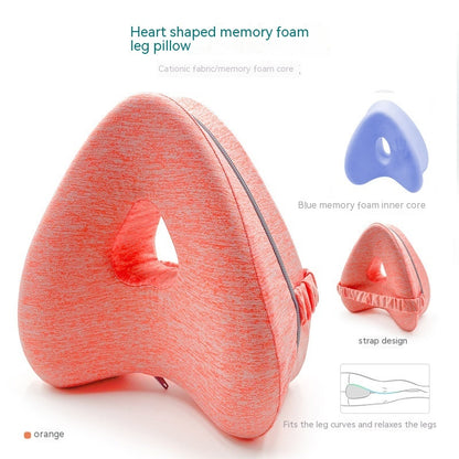 Leg Pillow – Heart-Shaped Memory Foam Contour Pillow for Side Sleepers, Hip, and Knee Support