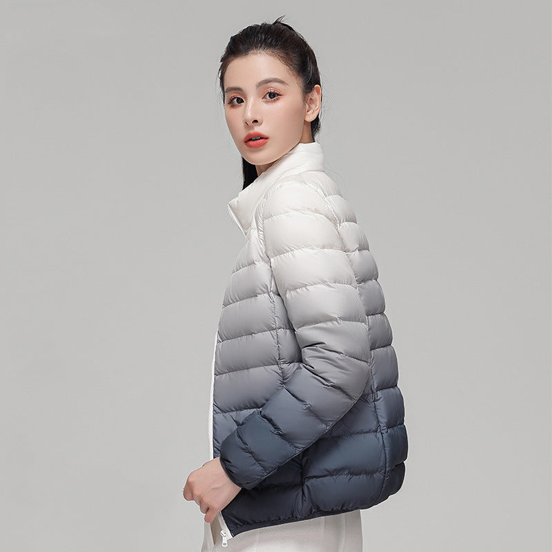 Down Jacket Women's Gradient Stand Collar Fashionable