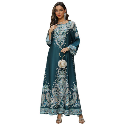 Muslim Robe Printed Dubai Women's Clothing Dress