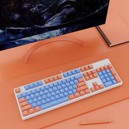 Two-color Keyboard Wired Office Green Black Tea Red Axis Hot Plug Computer