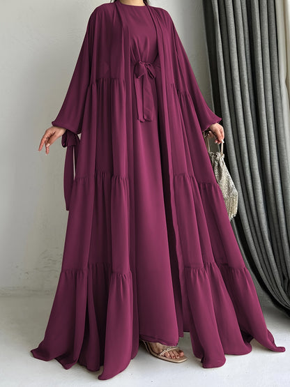 Muslim Solid Color Vest Dress Fashion