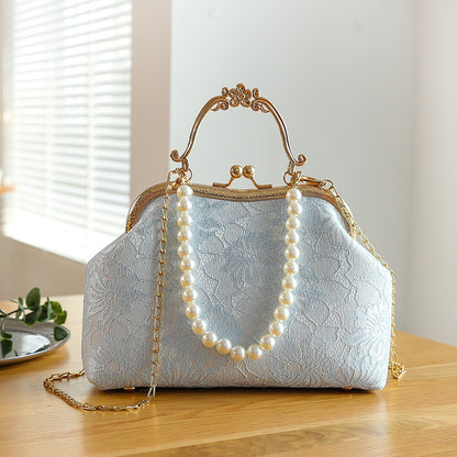 Women's Large-capacity Lace Clip Handbag