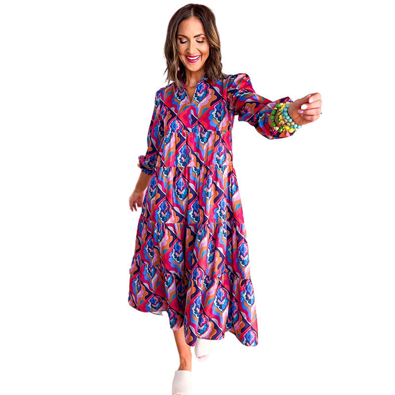 Women's High Waist Long Sleeves Dress