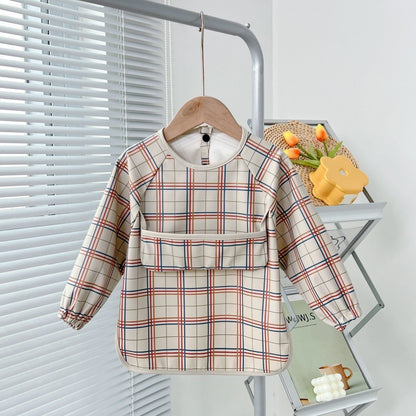 Reverse Wearing Drawing Bib Infant Feeding Protective Clothing