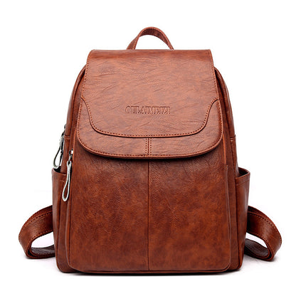 Korean Style All-Match Leather Sheepskin Ladies Backpack