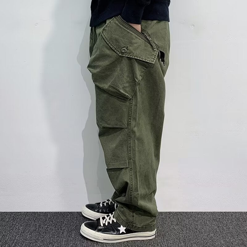 Washed Casual Pants Multi-pocket Cargo Pants