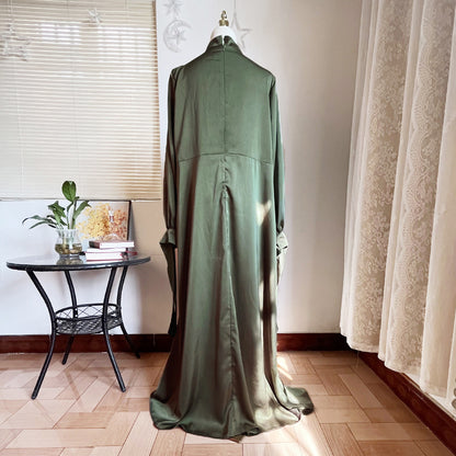 Muslim Pile Collar Robe And Ankle Dress