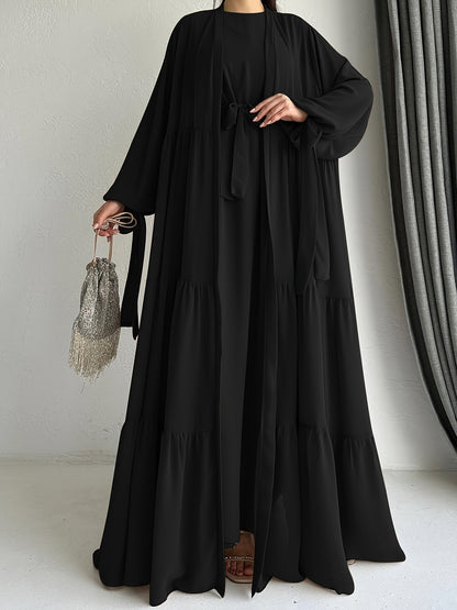 Muslim Solid Color Vest Dress Fashion