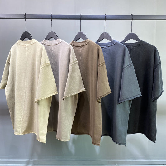 Vintage Wash Water For Old Men's T-shirts