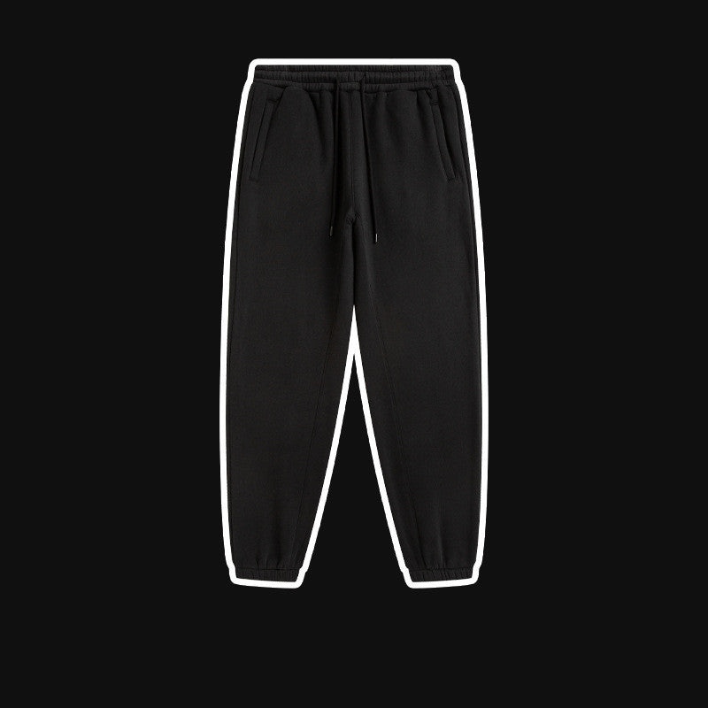 Men's Solid Color Casual Fleece Sweatpants American Fashion Brand