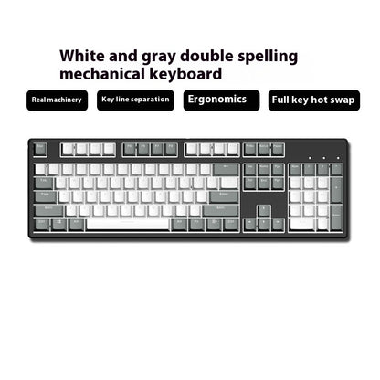 Two-color Keyboard Wired Office Green Black Tea Red Axis Hot Plug Computer