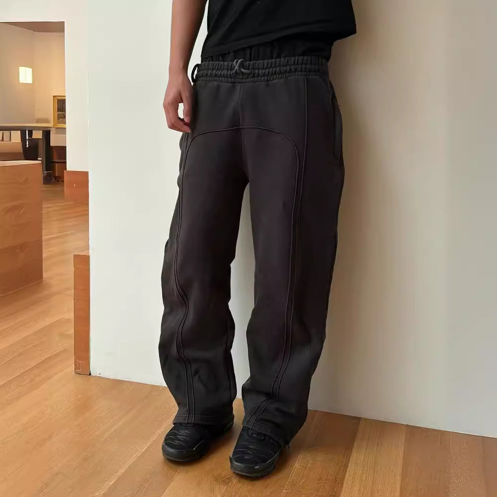 Men Stretch Rope Sweatpants Casual Trousers