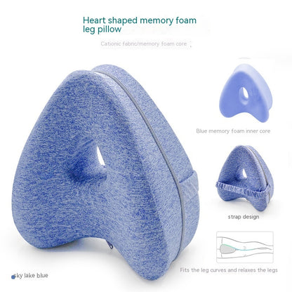 Leg Pillow – Heart-Shaped Memory Foam Contour Pillow for Side Sleepers, Hip, and Knee Support