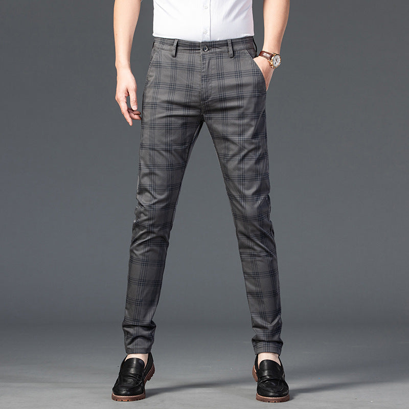 Men's Trendy Youth Plaid Small Straight Pants