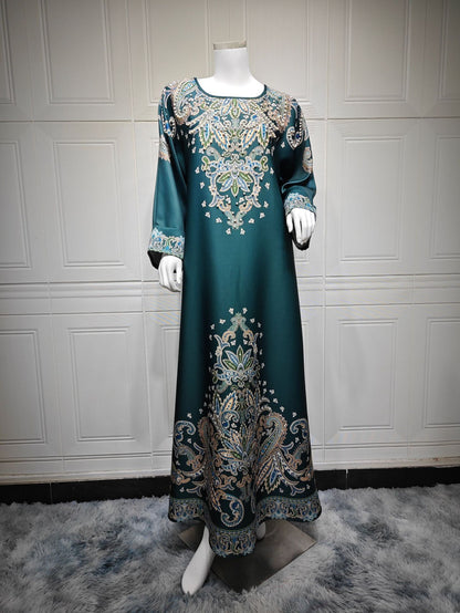 Muslim Robe Printed Dubai Women's Clothing Dress