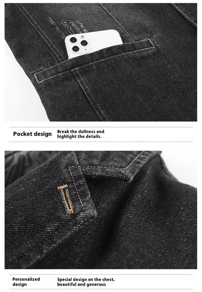 Spring And Autumn Denim Jacket Business Leisure