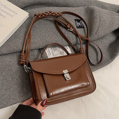 Casual Small Square Shoulder Bag Retro Portable Messenger Handbags For Women