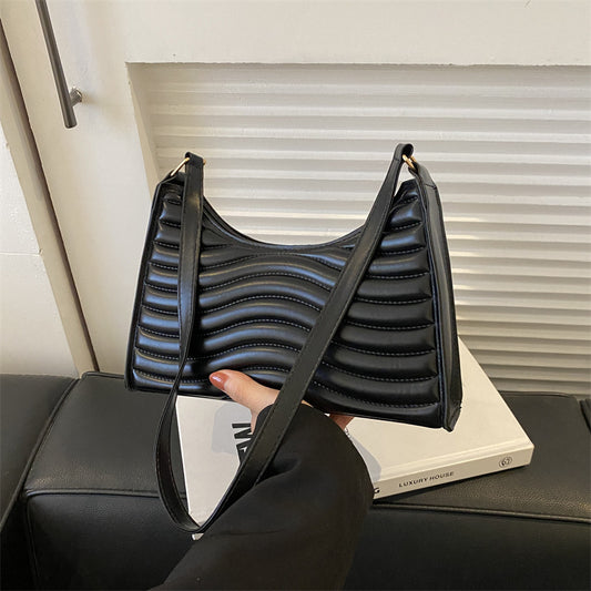 Commuter Simple Textured Underarm Bag For Women