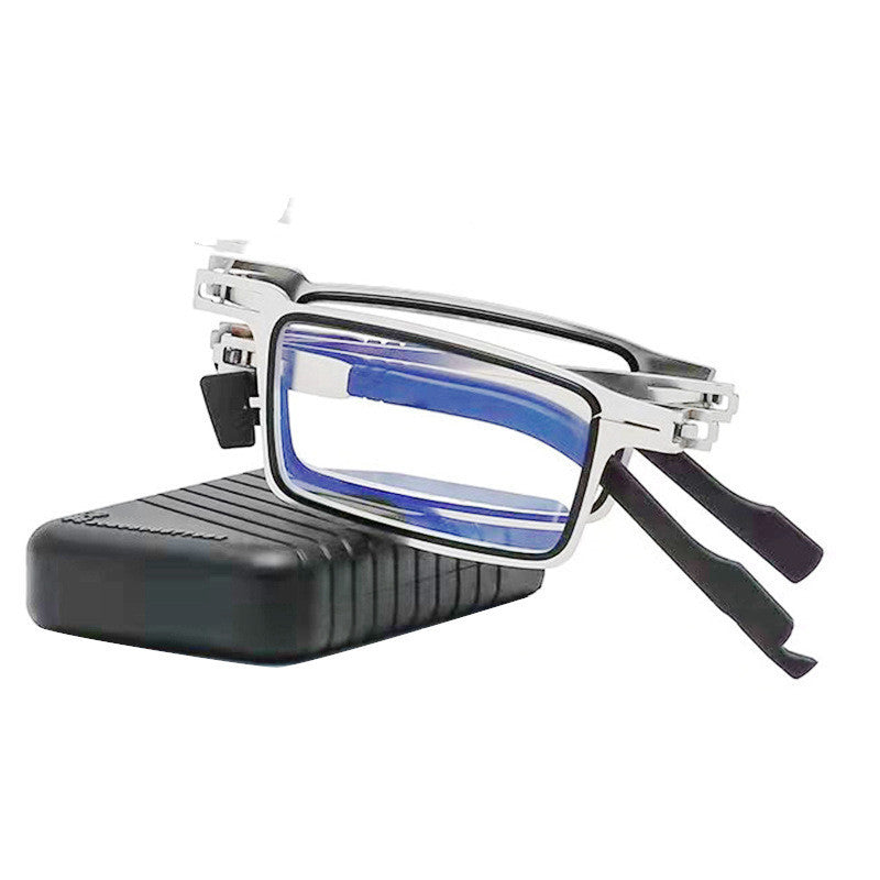 Stainless Steel Folding Anti-blue Light Reading GlassesLight Screw-free Portable Presbyopic Glasses Men's And Women's Same Presbyopic Glasses