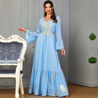 Middle East Muslim Women's Dress With Belt