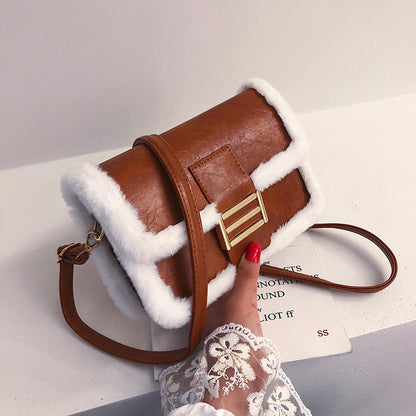 Autumn And Winter Lamb Hair Texture Small Bag Women Korean Version Of The New Fashion