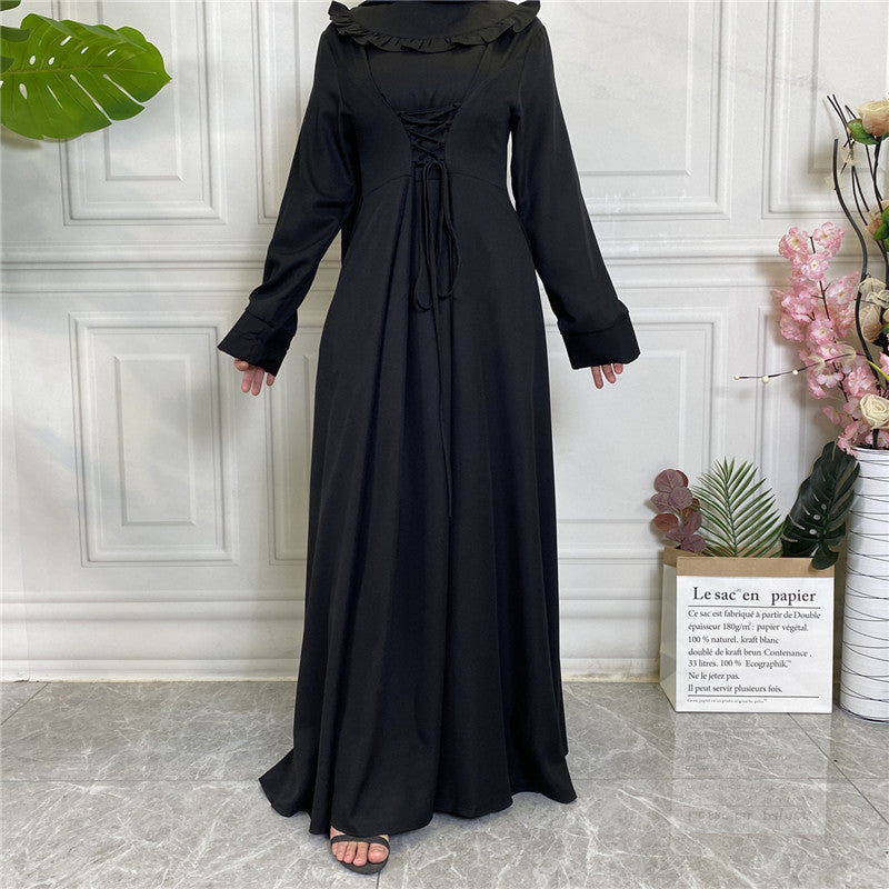 Amazon Hot Ebay Hot Sale Middle East Thick Crepe Skirt Large Hem Long Sleeve Muslim 6430