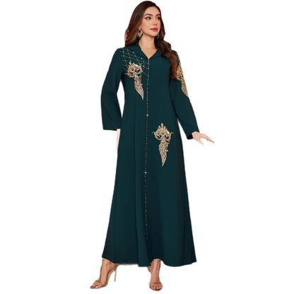 ZF4061 Dark Green Hooded Muslim Robe