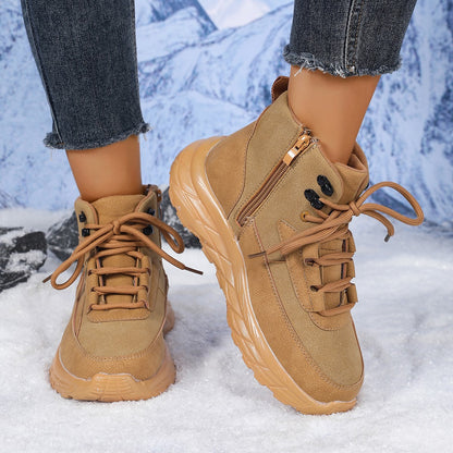 Thick-soled Fleece Lined Padded Warm Keeping Hiking Shoes Cotton-padded Shoes