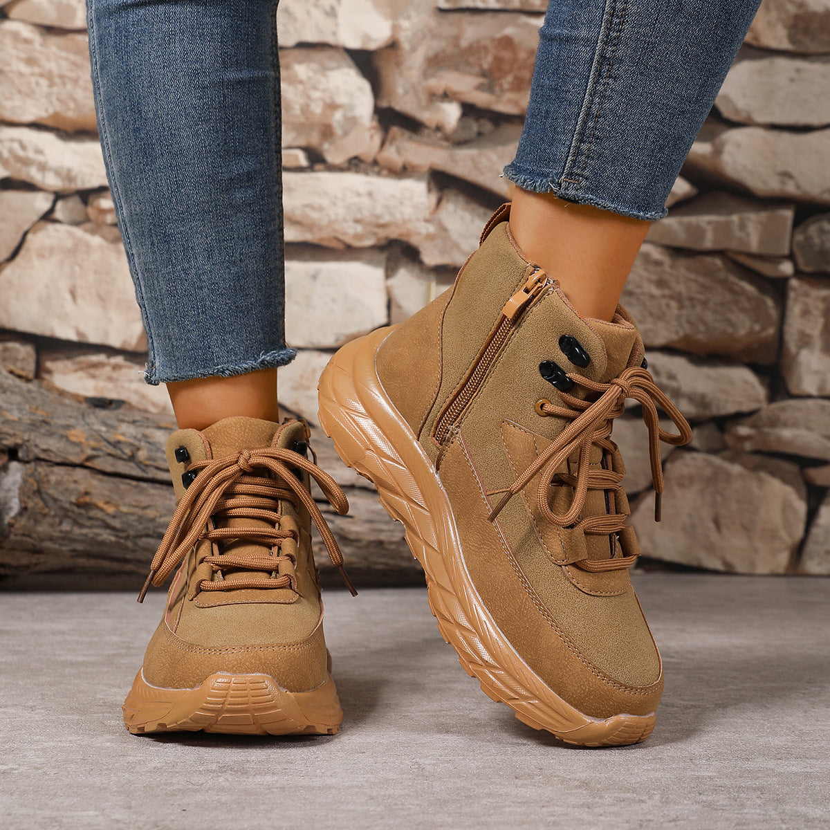 Thick-soled Fleece Lined Padded Warm Keeping Hiking Shoes Cotton-padded Shoes