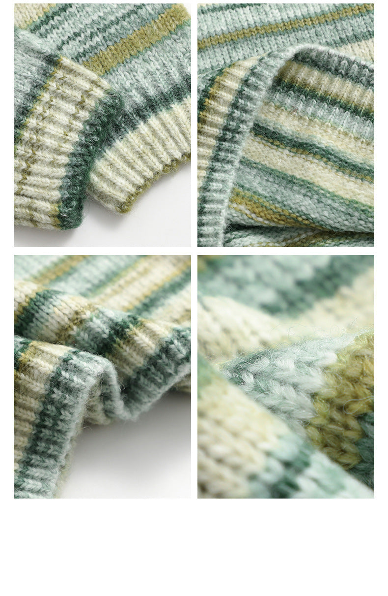 Lace-up POLO Sweater Gradient Sweater